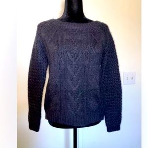 Cynthia Rowley Chunky Knit Sweater Navy Medium